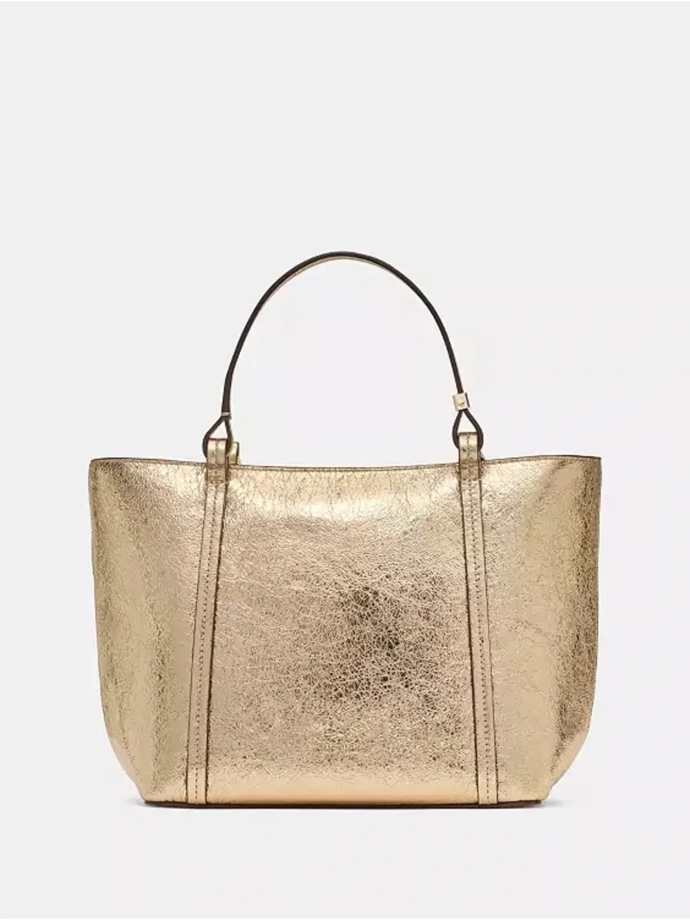 ♠️Kate Spade New York Marlowe Small Crinkled Leather Tote Bag, Metallic Gold NWT